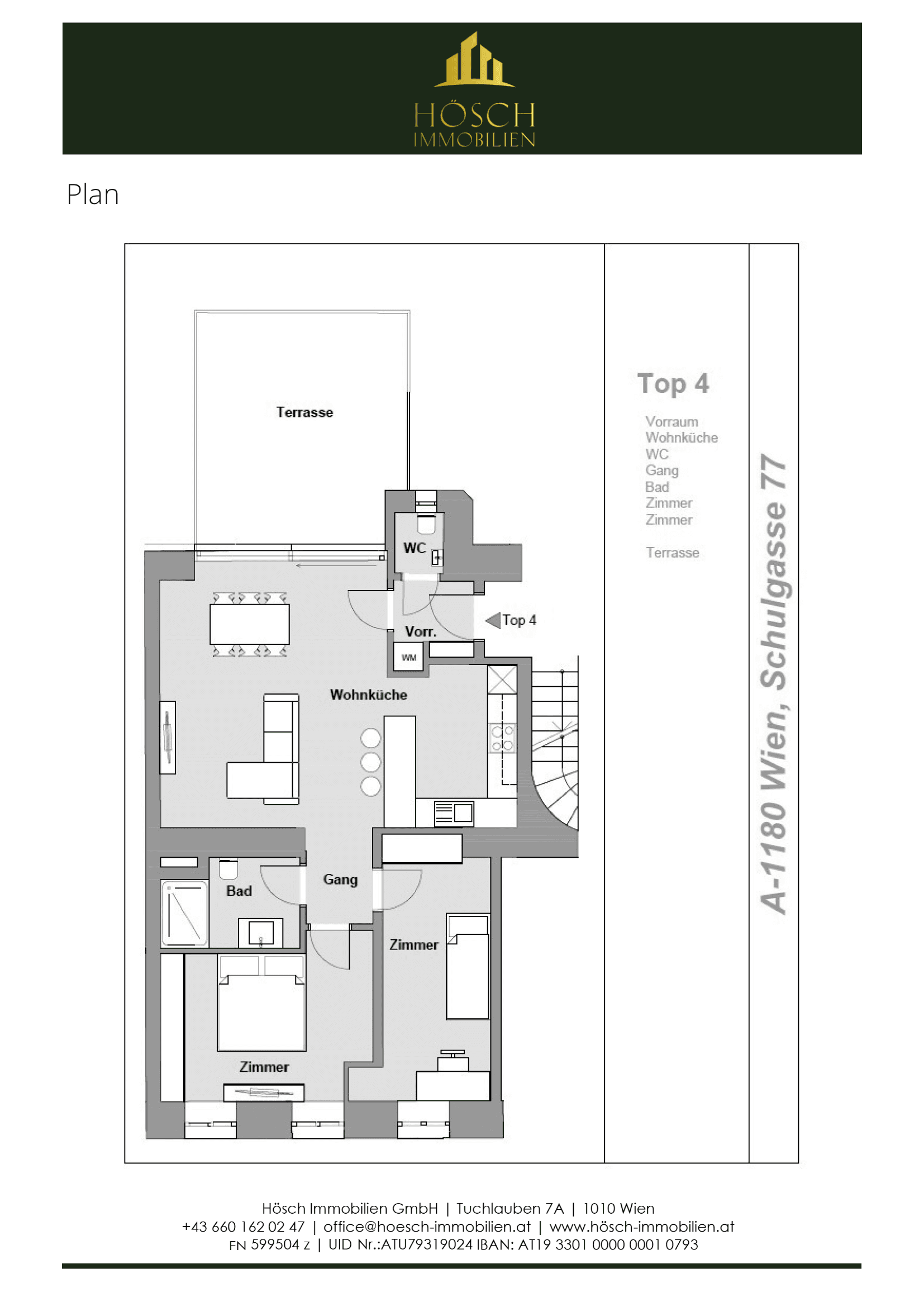 Grundriss Top 6 — Wiener Erbe — 3 Zimmer — 73,8 m² — 1st floor