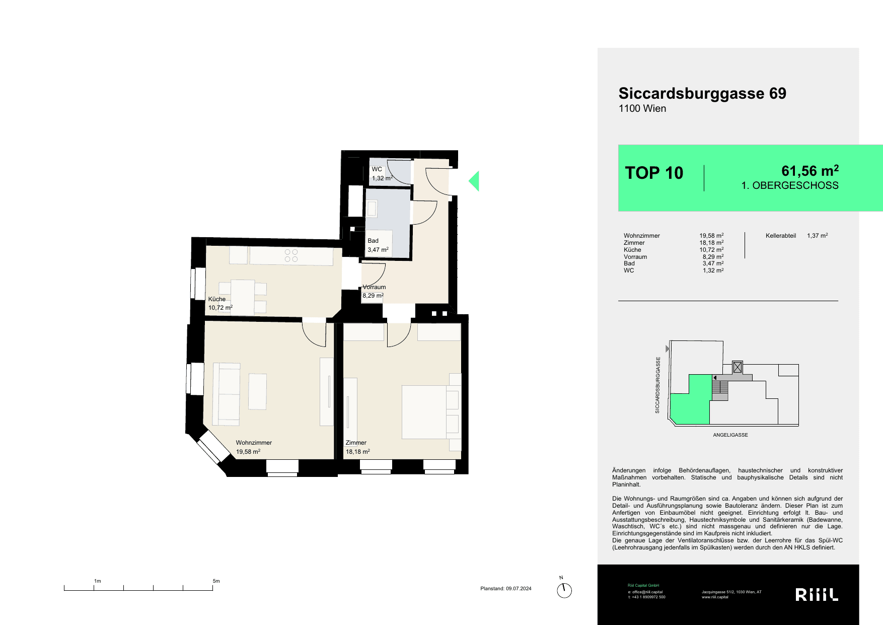Grundriss Top 10 — Your Favorite — 3 Zimmer — 62 m² — 1st floor