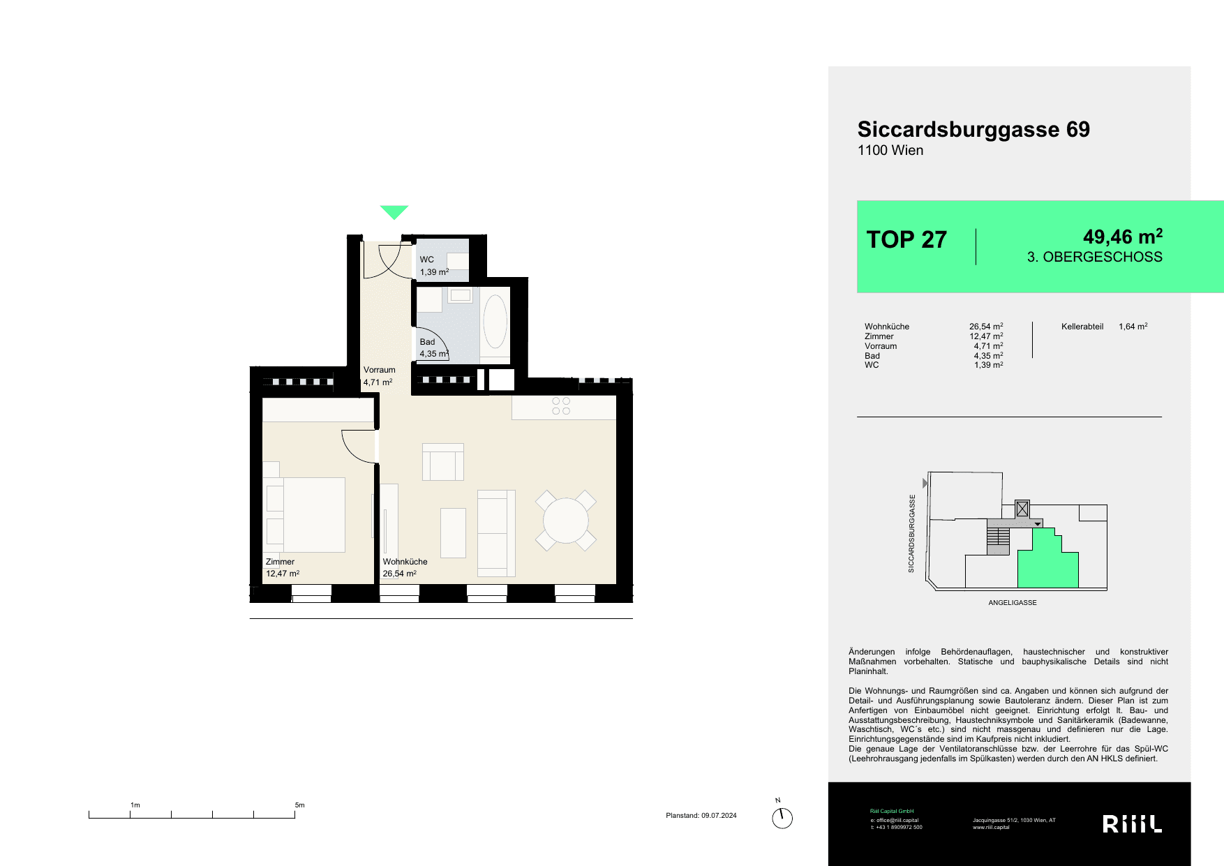 Grundriss Top 27 — Your Favorite — 2 Zimmer — 49 m² — 3rd floor