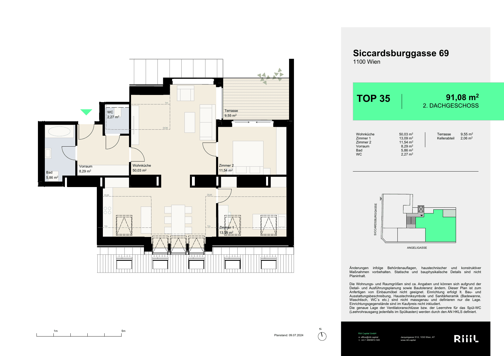 Grundriss Top 35 — Your Favorite — 3 Zimmer — 91 m² — 2nd attic floor