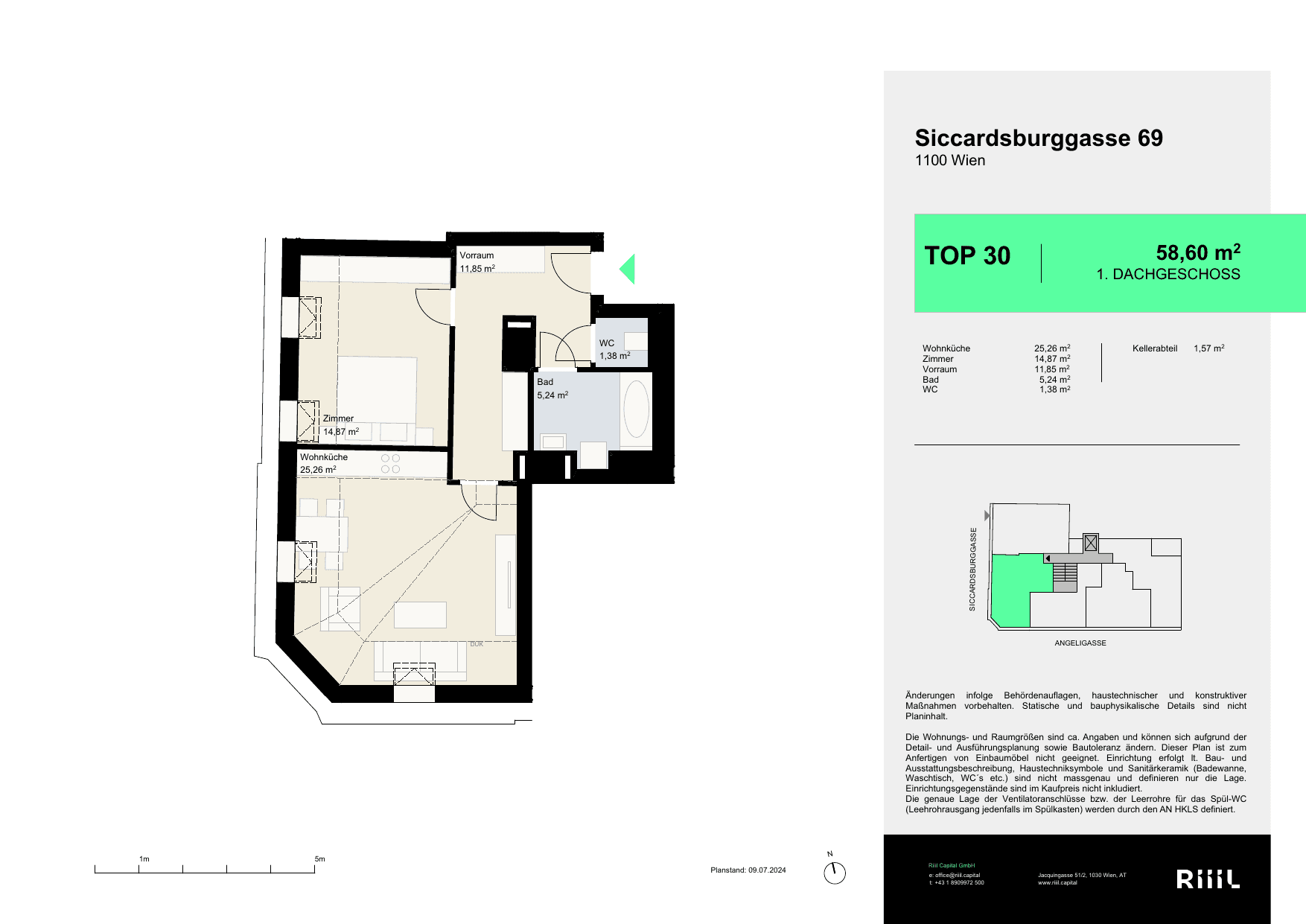 Grundriss Top 30 — Your Favorite — 2 Zimmer — 59 m² — 1st attic floor