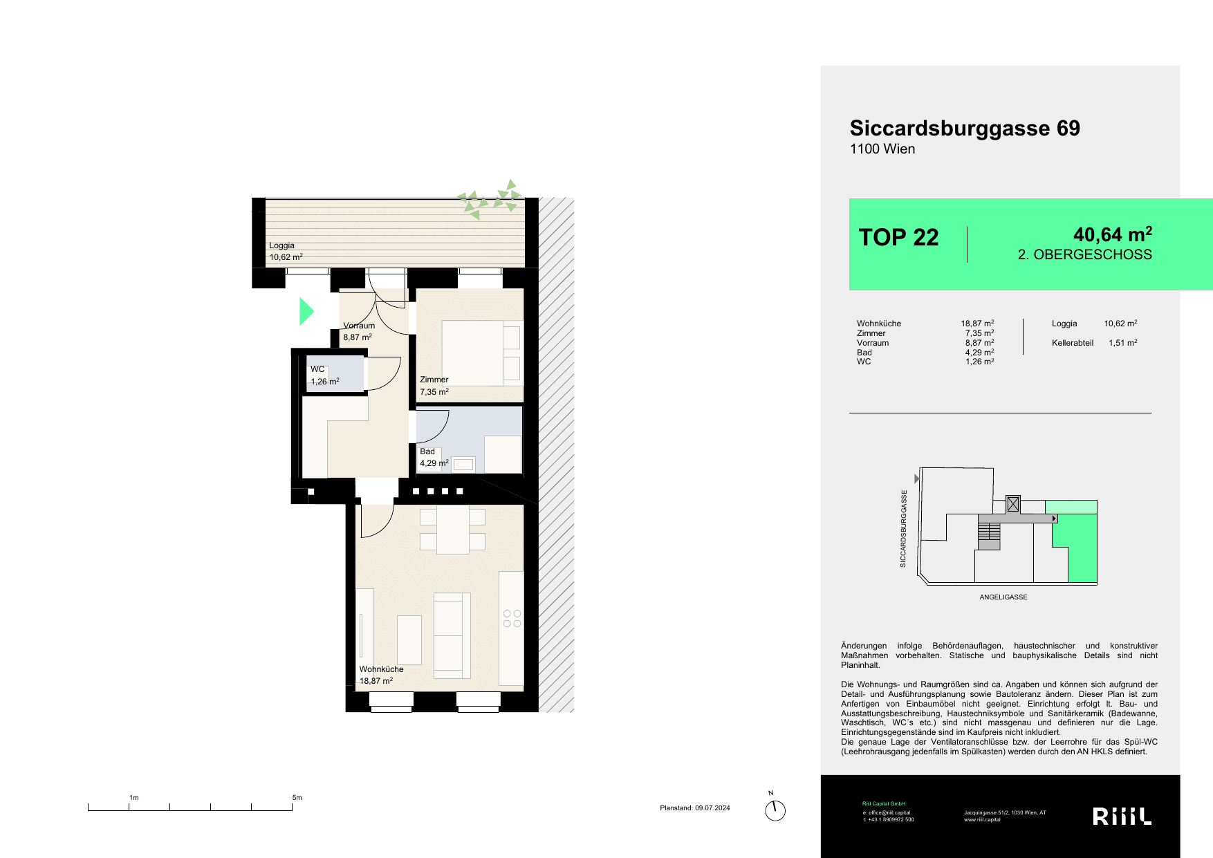 Grundriss Top 22 — Your Favorite — 2 Zimmer — 43 m² — 2nd floor
