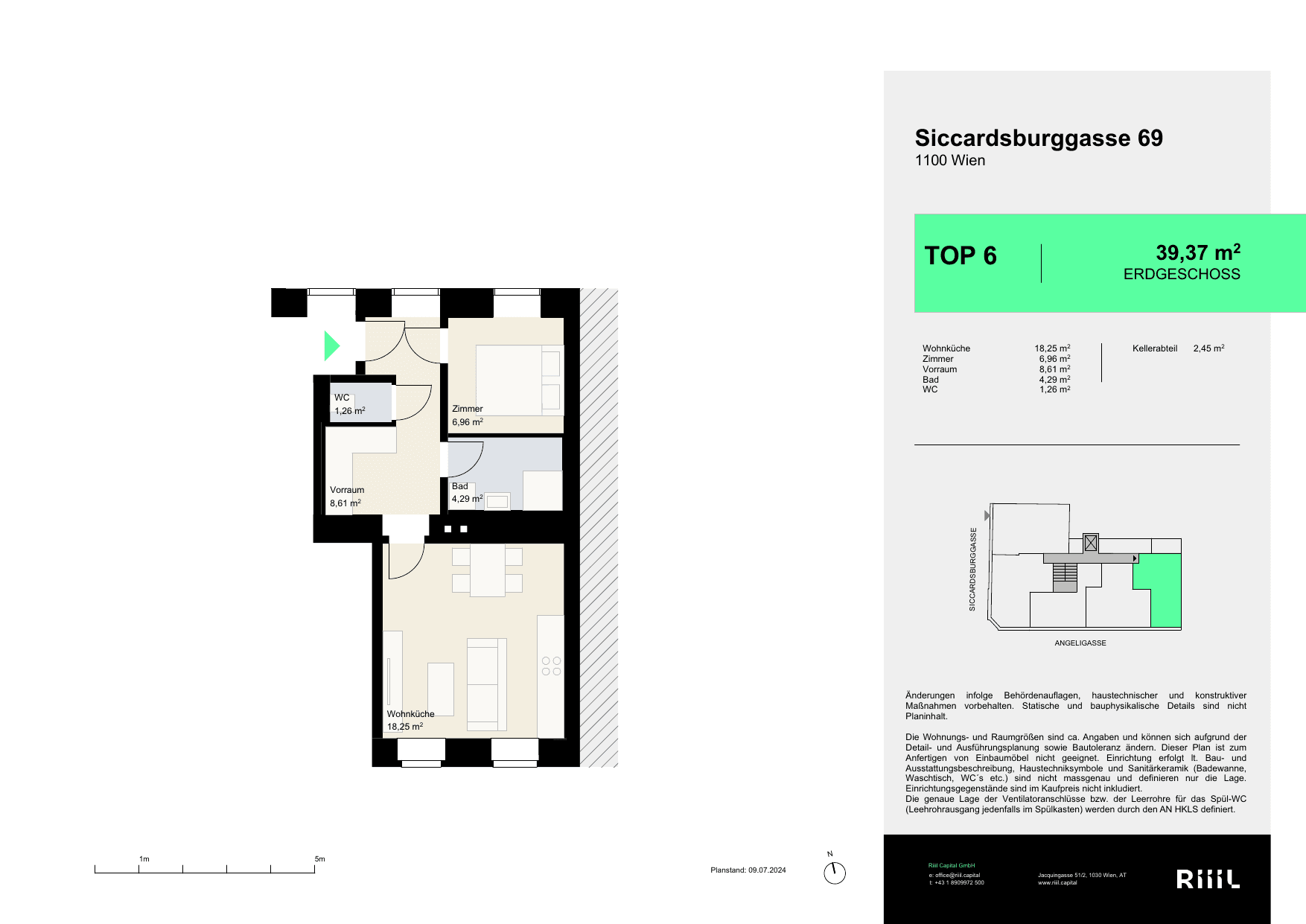 Grundriss Top 6 — Your Favorite — 2 Zimmer — 42 m² — Ground floor