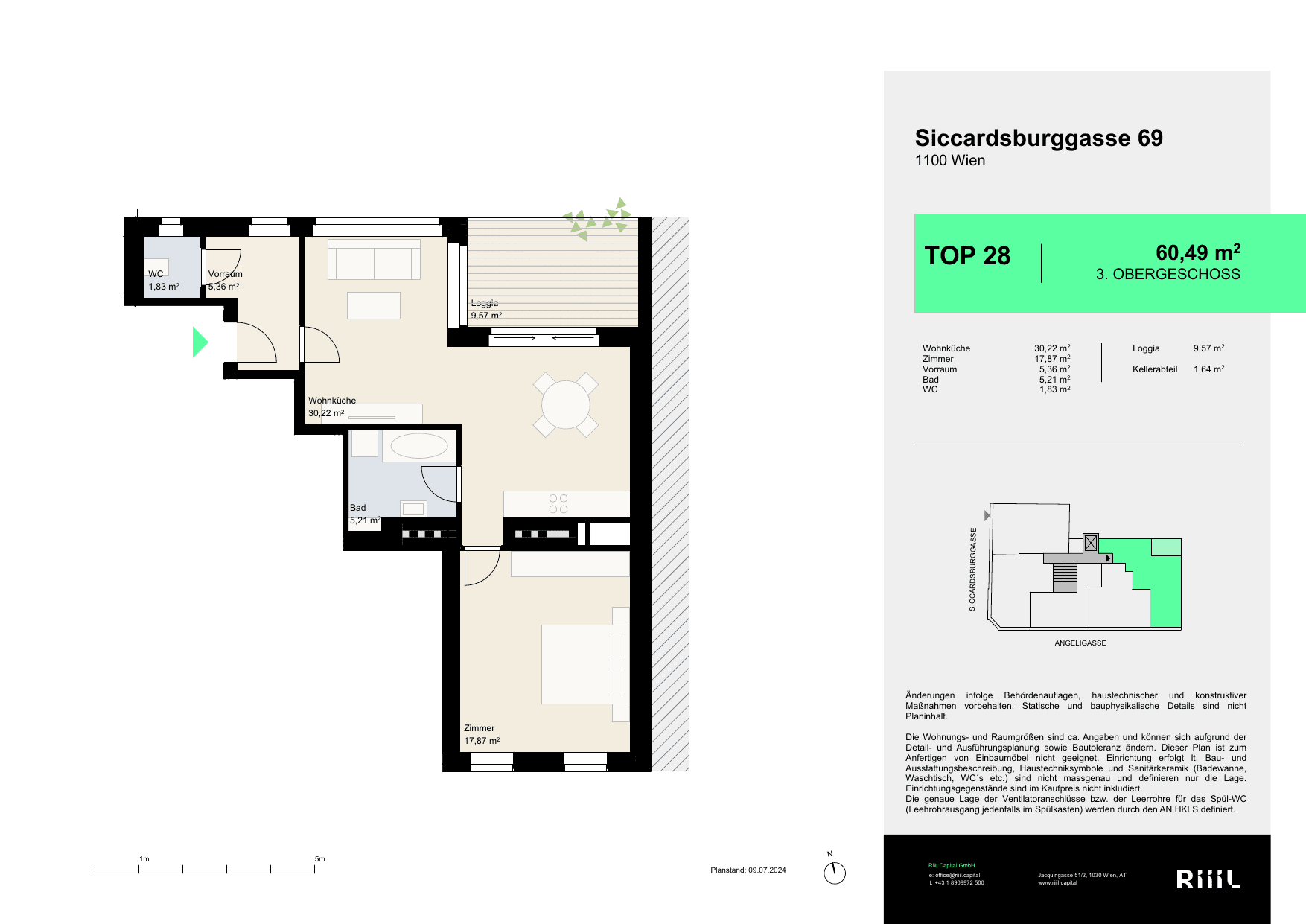 Grundriss Top 28 — Your Favorite — 2 Zimmer — 60 m² — 3rd floor